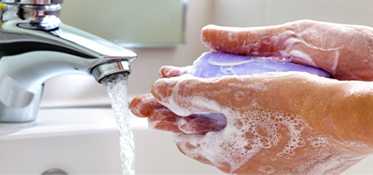 	Person washing their hands