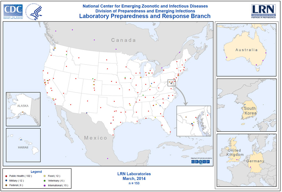 	Map of Coverage of the Laboratory Response Network in the United States