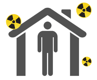 Icon of a person indoors during a radiation emergency