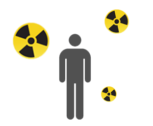 Icon of a person outside during a radiation emergency