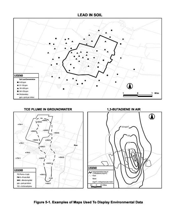 Figure 5-1. Examples of Maps Used to Display Environmental Data