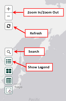 Zoom in/Zoom out, Refresh, Search, Show Legend buttons