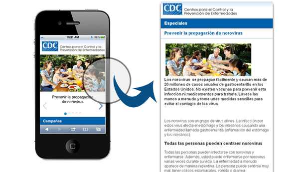 Especiales CDC en Español version móvil