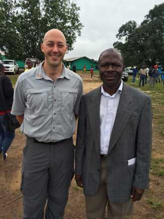 Photo: Erik with Dr. Adolphus Yeiah, the Margibi County Health Director in Liberia. Dr. Yeiah assumed the role of director after twenty local healthcare workers died from Ebola, forcing their hospital to close, and the acting director quit.