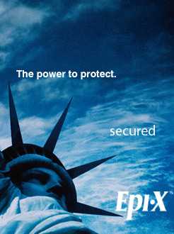 EPI-X logo: The power to protect; secured