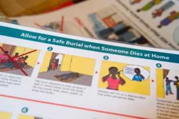 Materials developed at CDC headquarters in Atlanta, Georgia, are being used in Sierra Leone to educate people in villages.