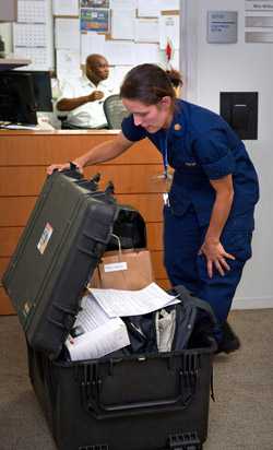 CDC responder Rebecca Merrill prepares to deploy to West Africa to support the Ebola response.