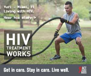 CDC Campaign banner of Yuri, a person living with HIV: Think you can slow me down, HIV? Not in this lifetime, says Yuri of Miami, Florida. HIV Treatment Works. Get in Care. Stay in Care. Live Well. Hear his story at cdc.gov/HIVTreatmentWorks.
