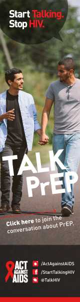 	Start Talking. Stop HIV. Talk PrEP Click here to join the conversation about prep. Act Against AIDS. Instagram/Act Against AIDS, Facebook/StartTalkingHIV, Twitter @TalkHIV