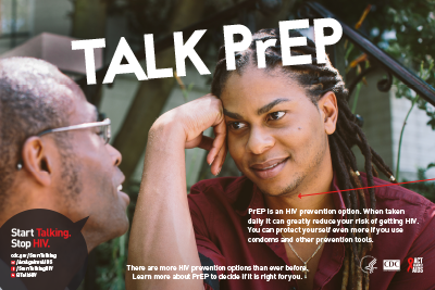 poster thumbnail - Talk PrEP - two men talking