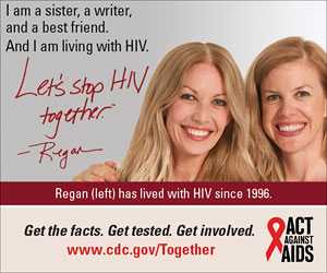 Let's Stop HIV Together Square Web Banner of Regan (Left) and Her Sister. www.cdc.gov/actagainstaids