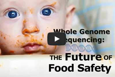 	Link to multimedia - Image of blue-eyed baby with food on their face - title shot of video