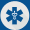 blue caduceus on a circle indicating healthcare associated infections