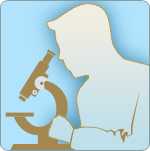 illustration of scientist looking in a microscope