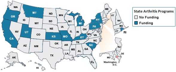 Map showing which states receive CDC funding and which states do not. See list below for details.