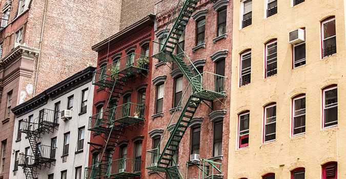 buidings with fire escapes