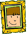 cartoon figure in a picture frame