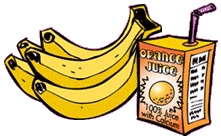 bananas and juice