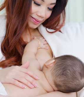 Photo: A woman breastfeeding