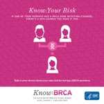 Know your risk. If one of your parents has a b r c a gene mutation (change), there's a 50% chance you have it too. Talk to your doctor about your own risk for having a b r c a mutation. Visit w w w dot c d c dot gov slash cancer slash breast slash young underscore women, follow @ c d c underscore cancer on Twitter, or call 1 800 c d c info for more information.