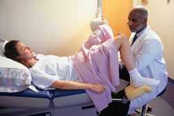 Patient getting a Pap test