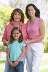 Photo of a grandmother and her daughter and granddaughter