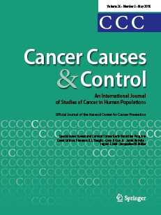 Cover of Cancer Causes and Control: An International Journal of Studies of Cancer in Human Populations. Official Journal of the Harvard Center for Cancer Prevention. Volume 26, Number 5, May 2015 Special Issue: Breast and Cervical Cancer Early Detection Program. Guest Editors: Florence K.L. Tangka, Gery P. Guy Junior, Janet Royalty, Ingrid J. Hall, and Jacqueline W. Miller. Image copyright Springer Science plus Business Media. Used with permission.