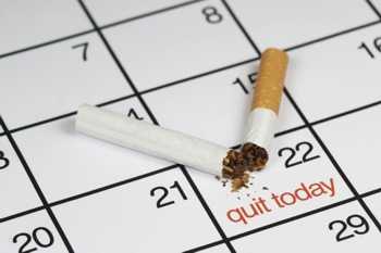 Photo of a calendar with a date to quit smoking noted