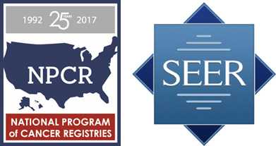 Logos of CDC’s National Program for Cancer Registries (NPCR) and the National Cancer Institute’s (NCI’s) Surveillance, Epidemiology, and End Results (SEER) Program