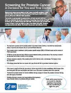 Screening for Prostate Cancer: A Decision for You and Your Doctor