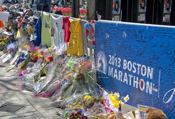 Un monumento para las víctimas de la Maratón de Boston.