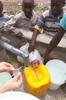 African children washing their hands