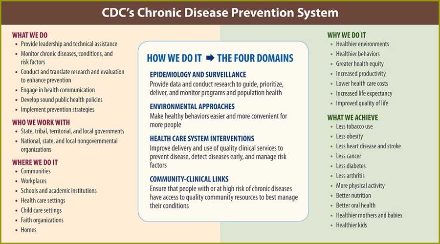 CDC's Chronic Disease Prevention System Four Domains information