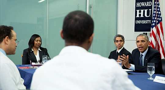 President Obama in a meeting