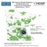 Minnesota Stroke Registry Hospital Service Areas and Population Distribution, 2012