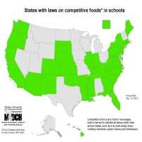 States with laws on competitive* foods in schools