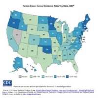 Female Breast Cancer Incidence Rates by State, 2007