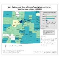 Major Cardiovascular Disease Mortality Rates by Colorado Counties: Identifying Areas of Need, 2002-2006