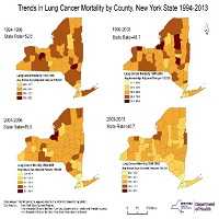 Trends in Lung Cancer Mortality by County, New York State 1994-2013