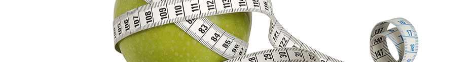 measuring tape around apple