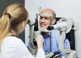 	Man receiving an eye exam