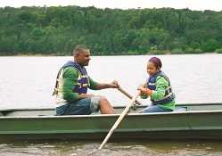 	man and daughter in boat