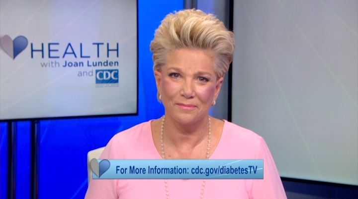 Joan Lunden facing camera with caption, for more information cdc.gov/diabetestv