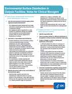 Environmental Surface Disinfection in Dialysis Facilities: Notes for Clinical Managers