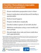 Hemodialysis Injection Safety: Medication Preparation Checklist