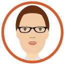 woman with short hair & glasses clipart