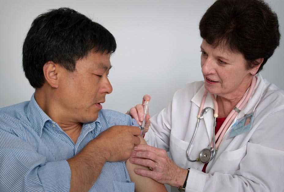 Man getting vaccination