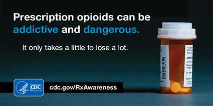 Prescription opioids can be addictive and dangerous. It only takes a little to lose a lot. cdc.gov/rxawareness