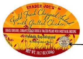trader joe's product label