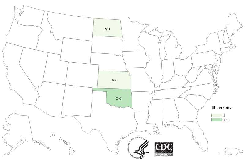 2-1-2016 - Secondary Outbreak: Persons infected with the outbreak strain of E. coli O26, by state